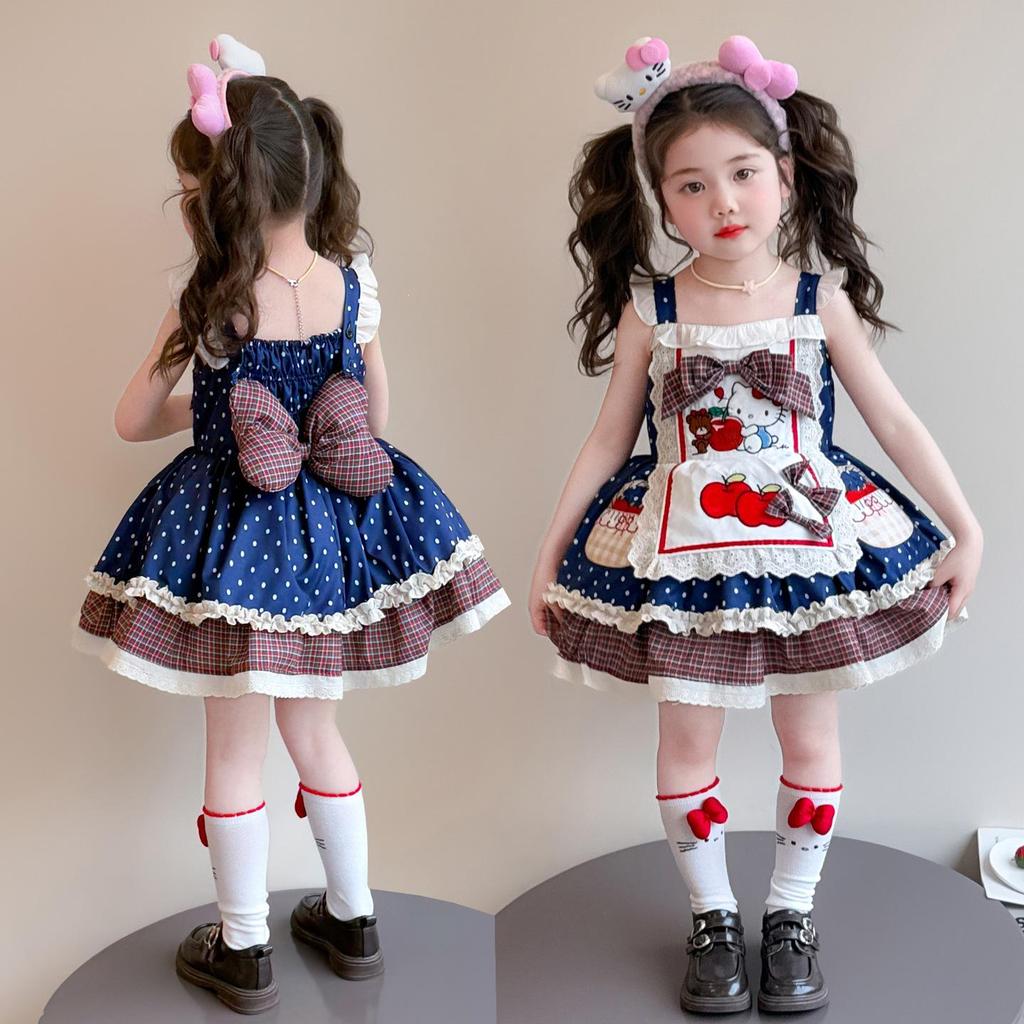 2026 Girls' Lolita Princess Dress – All-Season KT Cat Birthday Party Outfit