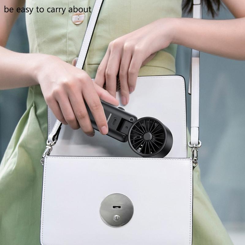 Portable Foldable Desk Fan USB Rechargeable Cordless Fan With Adjustable 5 Speed For Home Office Travel Bedroom