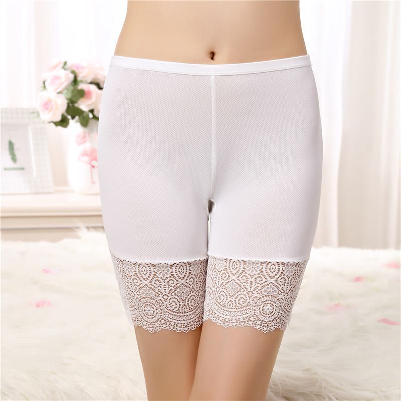 Bezešvé spodní prádlo šortky Ženy Měkká Bavlna Bezpečnostní Krátké Kalhoty Dámské Sexy Krajka Černé Boxerky Ženy Nadměrná velikost BoyShort Kalhotky