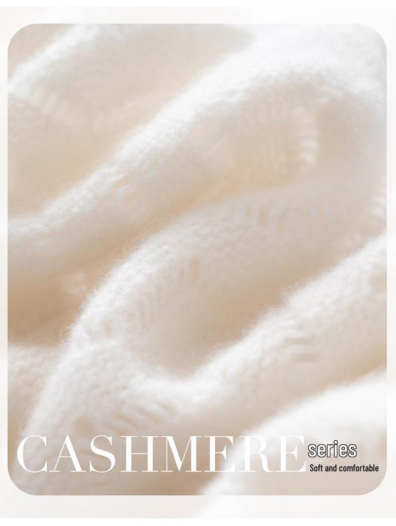 Women's 100% Pure Cashmere Scarf - Hollow Knit Solid Color, Warm & Versatile Neck Warmer