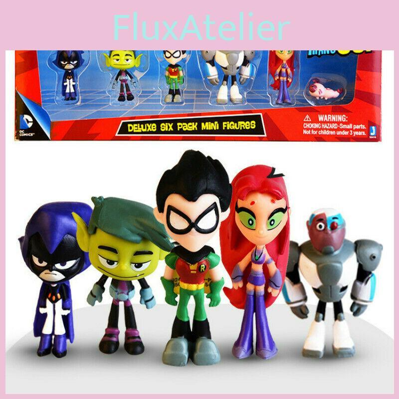 Vibrant Teen Titans Go Figure Set Featuring Robin Raven Beast Boy Starfire Collectibles