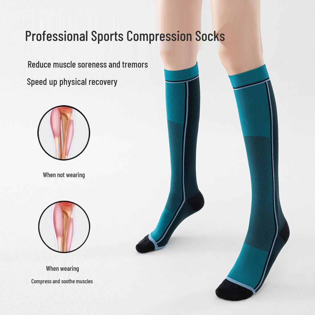 Women's Over-the-Knee Sports Compression Socks for Running, Cycling, and Fitness in Autumn and Winter