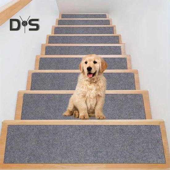 Stair Mat Self Adhesive Non-slip Washable Wear-resistant Contrast Color Wood Stair Protection Reduce Noise Stain Resistant Step Rug Safety Mute Floor