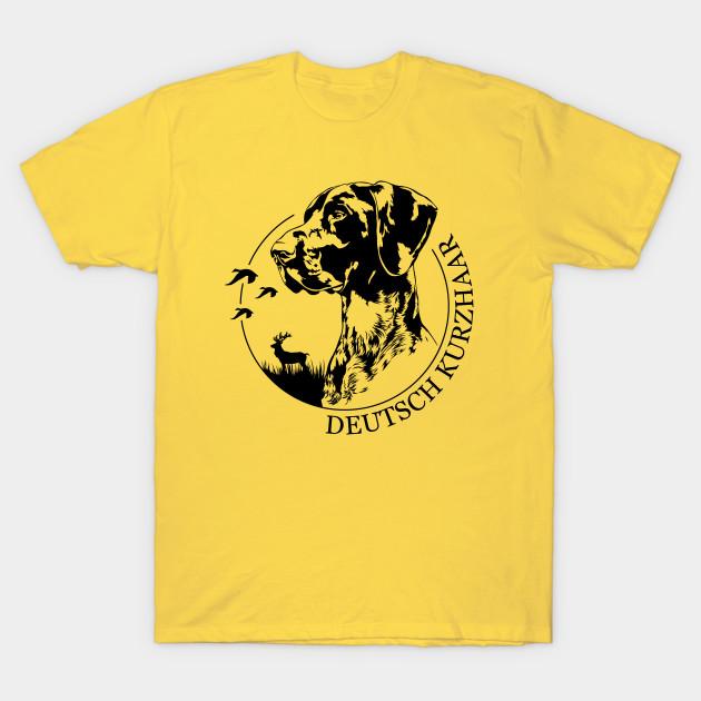 Summer Fashion Clothing Tshirt Deutsch Kurzhaar Dog Portrait Print Men Solid Color Slim Fit Short Sleeve Tops