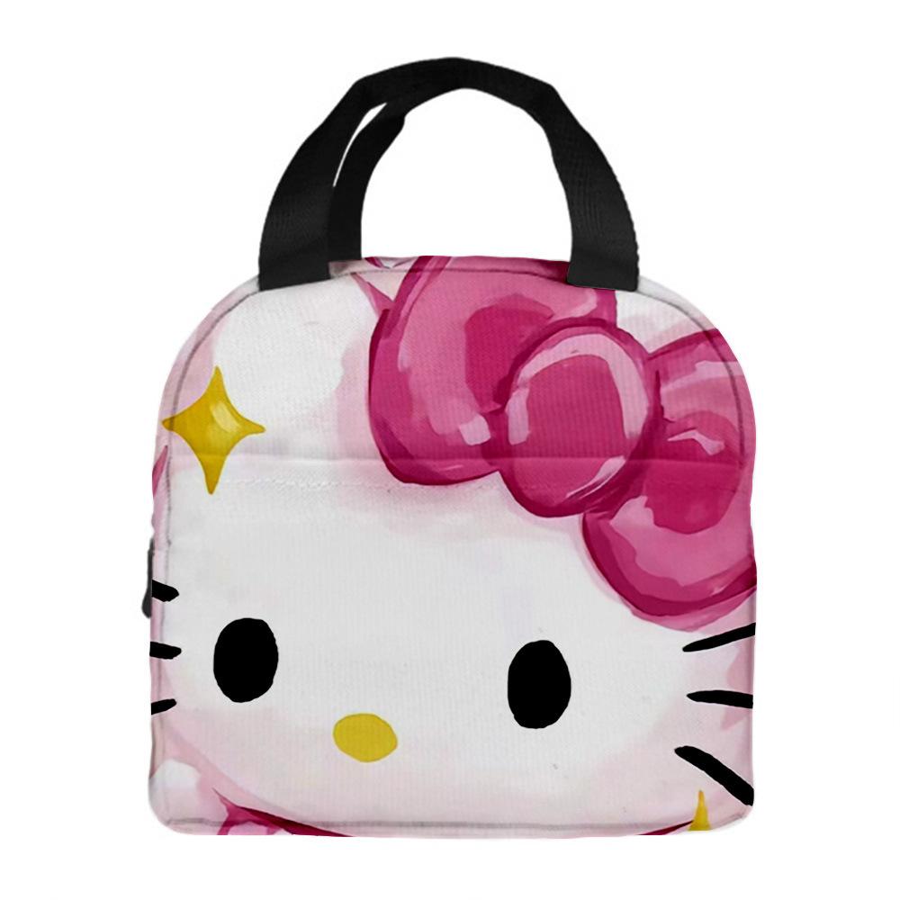 Hellokitty Handheld Meal Bag Cartoon Bento Bag Insulated Lunch Box Bag With Rice Storage Bag Portable