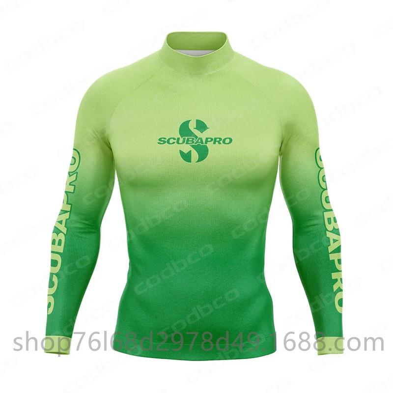 Mens UV Protection Rash Guard Long Sleeve Wetsuit Top Snorkeling Diving Surfing Water Sports Quick Dry Neoprene
