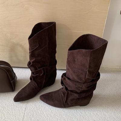 Sapatilhas Botas Femininas Bico Fino Designer Meia-Canela Sapatos Inverno 2025 Moda Botas Chelsea Nova Tendência Gladiador Caminhada Mujer Botas