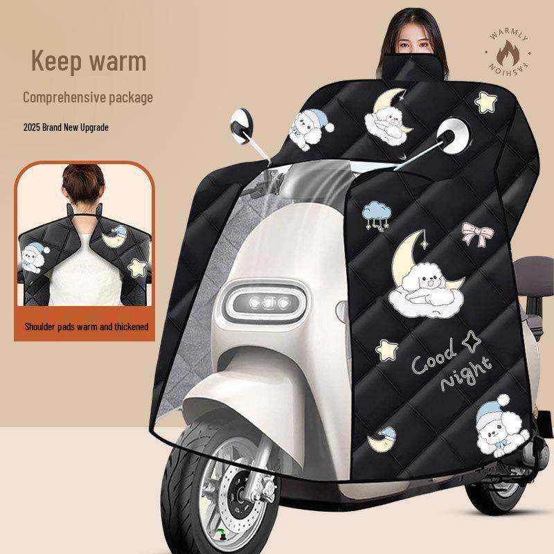 

Windproof Fleece-Lined Electric Vehicle and Motorcycle Cover – Thick, Waterproof for Winter