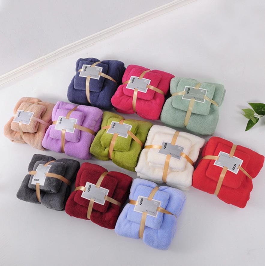 Mutter-Kind Korallenfleece Badetuch-Set - Weich, Dick, Saugfähig, 300g, Große Größe für den Heimgebrauch