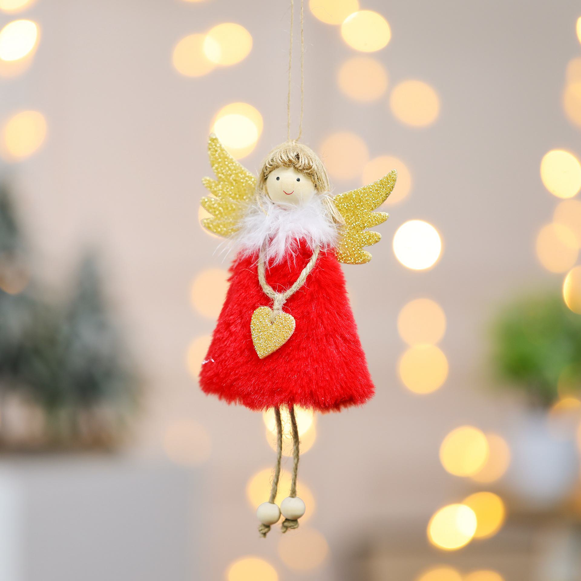 

Плюшеві ялинкові підвіски з пір ям ангела - Cute Love Vibe Plush Love Angel Pendant червоний