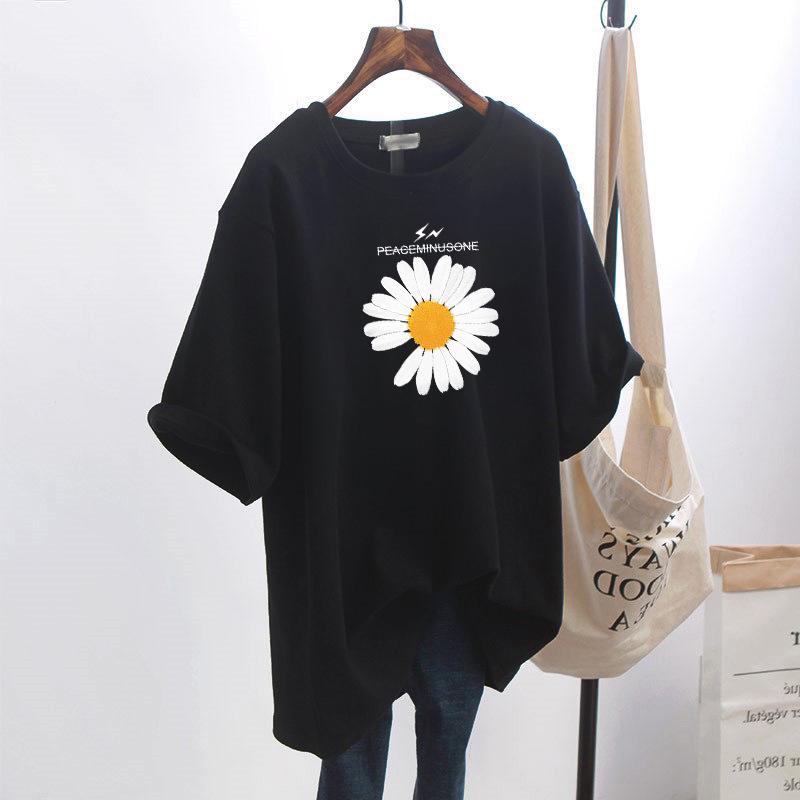 Women's Hong Kong Chic Loose Mid-Length Short-Sleeve White T-Shirt - Korean Style Summer Trend