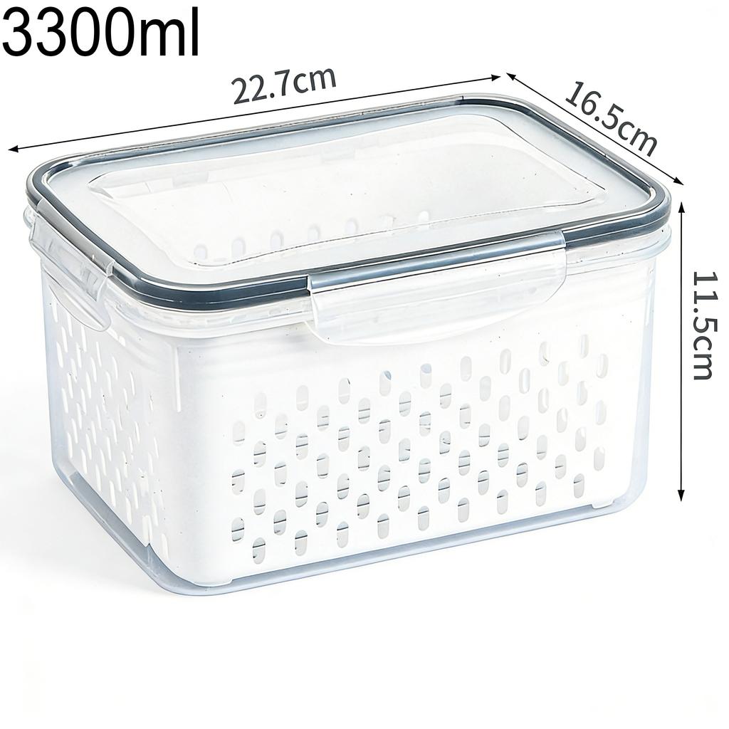 Refrigerator Food Storage Container with Filter Lid Keep Fruits Vegetables Berries and Meat Fresh for Longer Plastic  Container