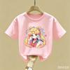 Sailor Moon Children T Shirt Girl Boy Summer Clothes Baby Cotton Tee Shirts Print Short Sleeve Kids Tops Toddler Anime Tees Gift