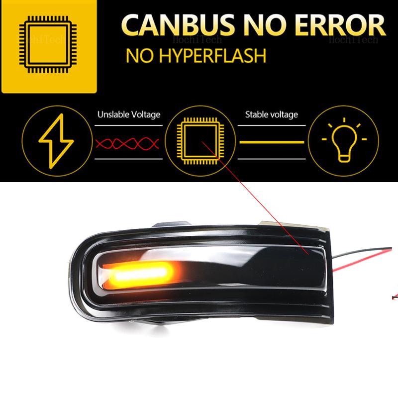 2 stk. LED gul dynamisk blinklys sidespeil blinklys pil sekvensiell blinklys repeater for Jeep Renegade 2015-