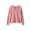 Large Size Women's Hooded Sweater Cardigan Autumn and Winter New Lazy Wind Loose Knitted Top 343338