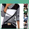 Cross Dressy Tops Womens Casual Vneck Long Sleeve Shirts Color Block Casual Tunic Blouses Tops