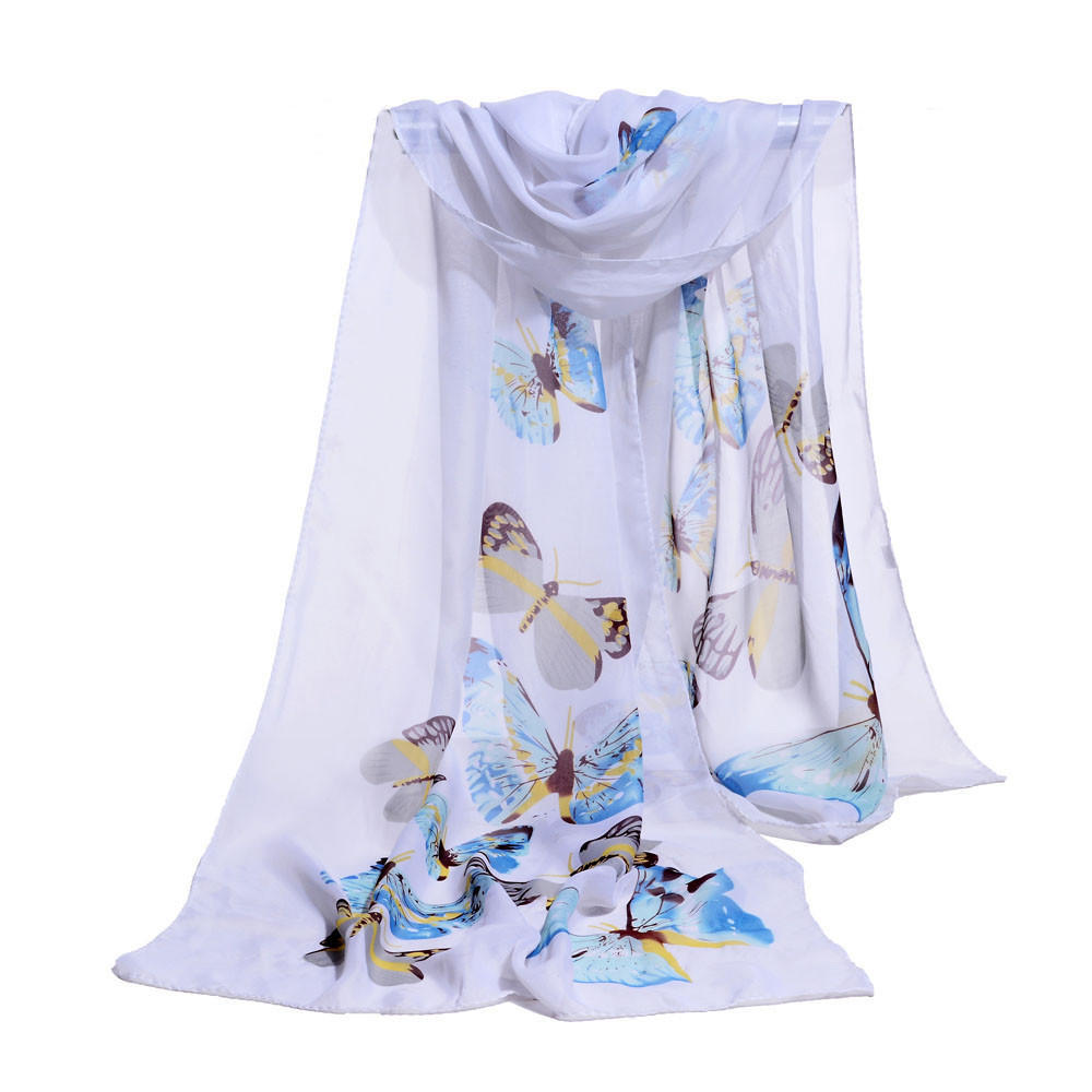 

Fashion Women Chiffon Soft Wrap Scarf Ladies Shawl Scarf Scarves білий