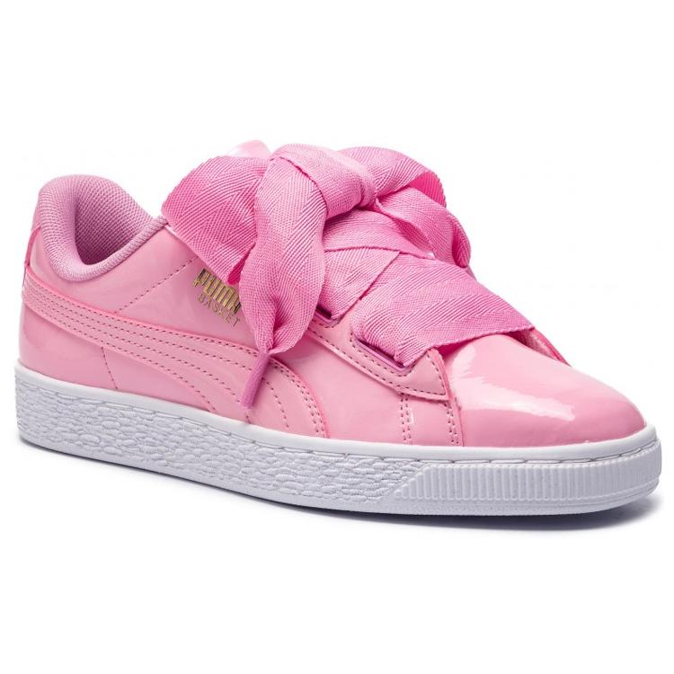 PUMA Basket Leather Heart Patent Womens 364817-03