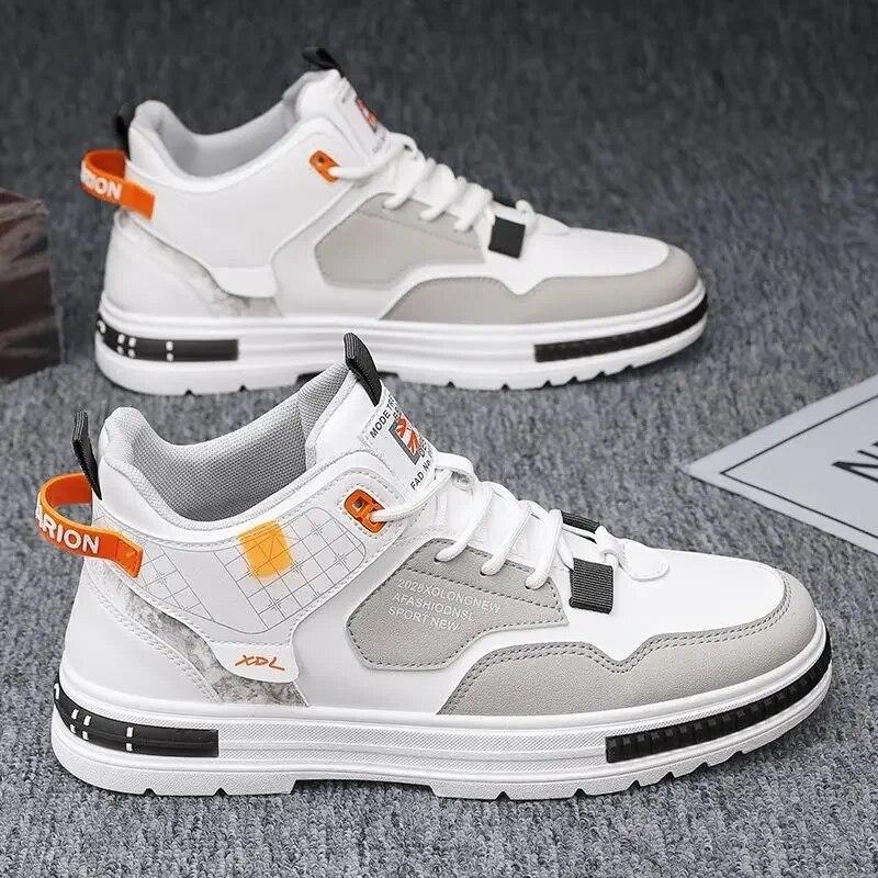 

Новые мужские высокие осенние кроссовки. Удобная обувь на платформе. Модные дышащие туфли для скейтбординга на шнуровке. Zapatillas De Hombre. 39