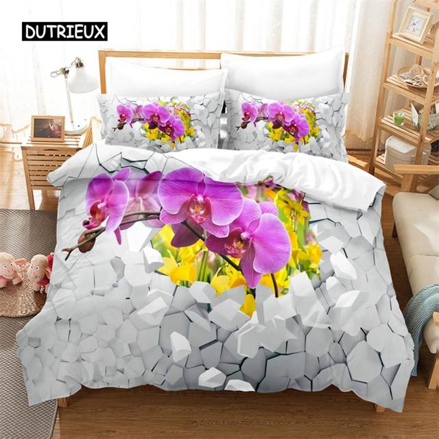 Bright Flowers Bedding Set Duvet Cover Set 3d Bedding Digital Printing Bed Linen Queen Size Bedding Set Fashion Design