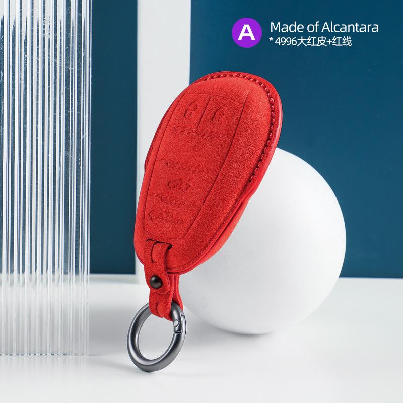 Alcantara Suede Car Key Case Cover Shell For Alfa Romeo Giulia Stelvio Mito Giulietta Brera 4C 159 Gta 147 156 Mito 166 Gt Jtd