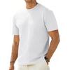 Mens Textured Diamond Pattern Short Sleeve T Shirt Crew Neck Solid Color Loose Casual Daily Basic Tee