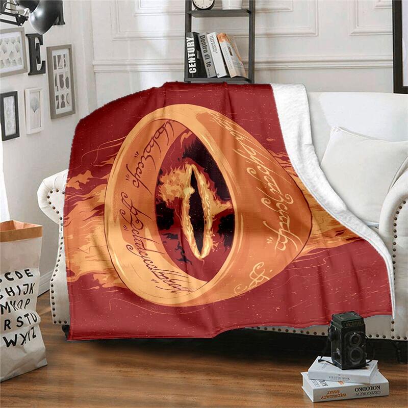1pc One Ring to Rule Them All Cartoon Blanket,Portable Throw for Travel & Camping, All Season Cozy Blanket,Ideal Gift