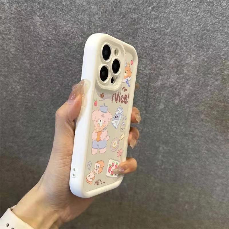 Bear Is Suitable for Apple 16 IPhone Animation 15plus Creative 14 Silicone Soft Shell 13 Mobile Phone Case 12promax
