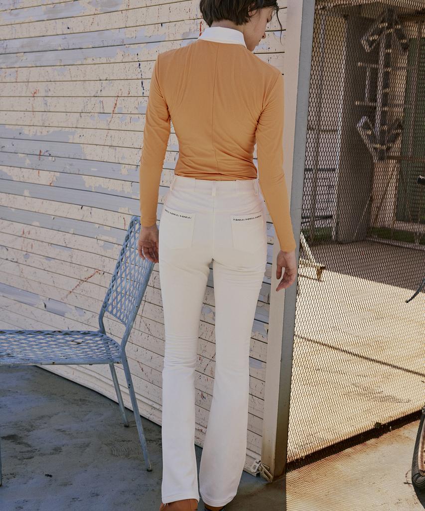 KANDINI Cream Signature Semi-Bootcut Pants