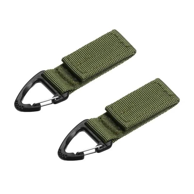 1/2/3Pcs Tactical Hanging Key Hook Clip Clamp Buckle Nylon Webbing Molle Belt Carabiner Outdoor Strap Climbing Accessories