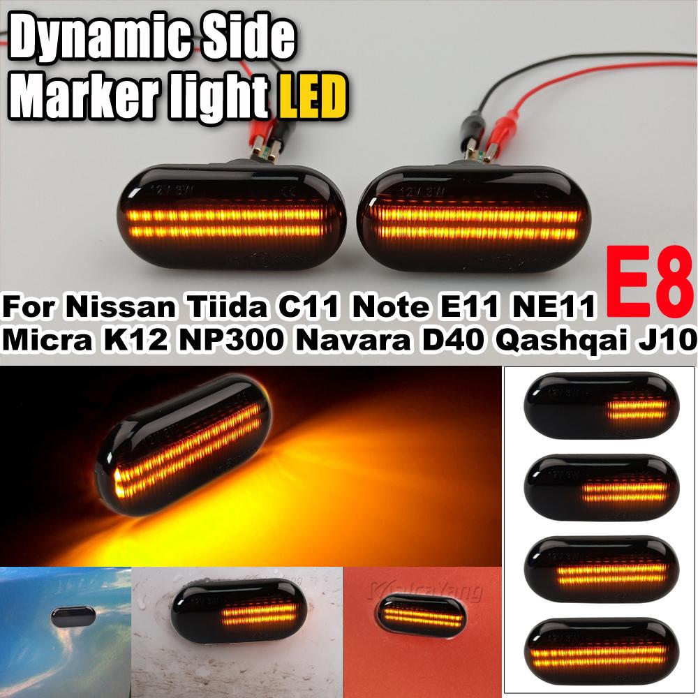 2 Stück Dynamische LED Seitenblinker 12V Fließendes Blinklicht Seitenrepeater Lampenpanel für Nissan 350Z Qashqai J10