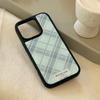 Suitable for vintage green plaid patterns16Apple17promax Phone case iphone15Epoxy anti-drop protection13Hard11Korean Style