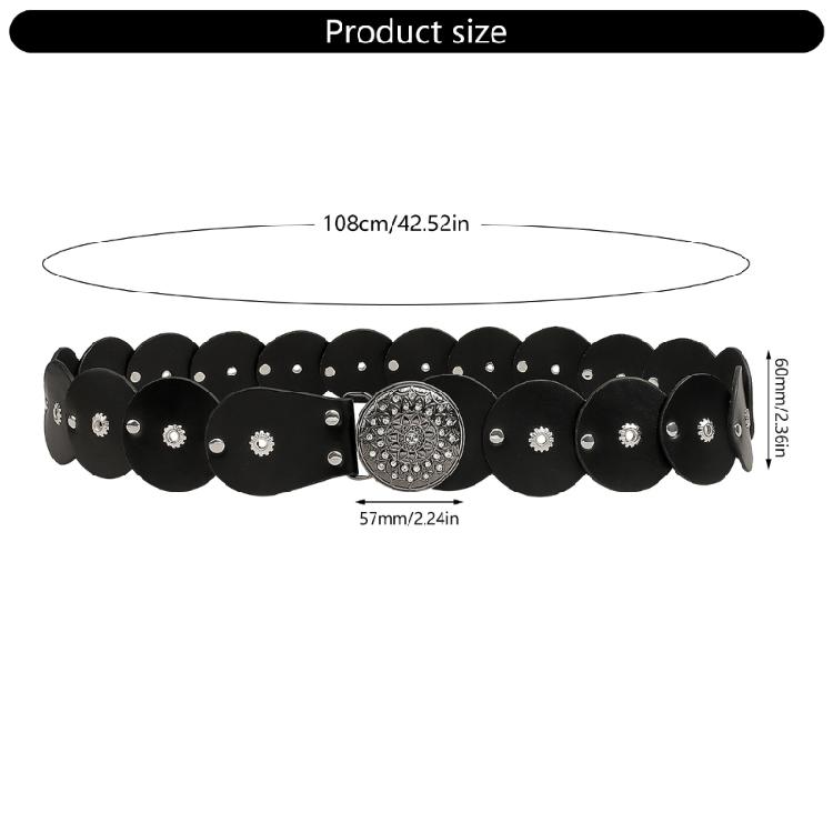 Premium PU Rivets Waist Strap Adjustable 90-110cm For Daily Wear And Special Occasion Ensembles