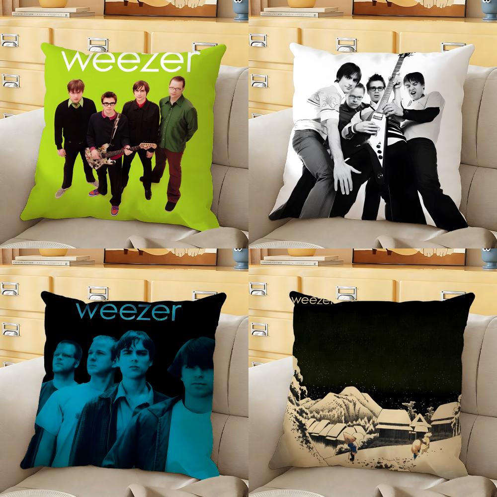 Rock band wweezer Cushion Cover Soft Durable Reversible Pillow Cover Home Car MultiScene Daily Comfort Pillowcase