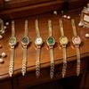 Gold Tassel Chains Watch Alloy Oval Quartz Watch Delicate Quartz Wristwatch  Fashion Wear