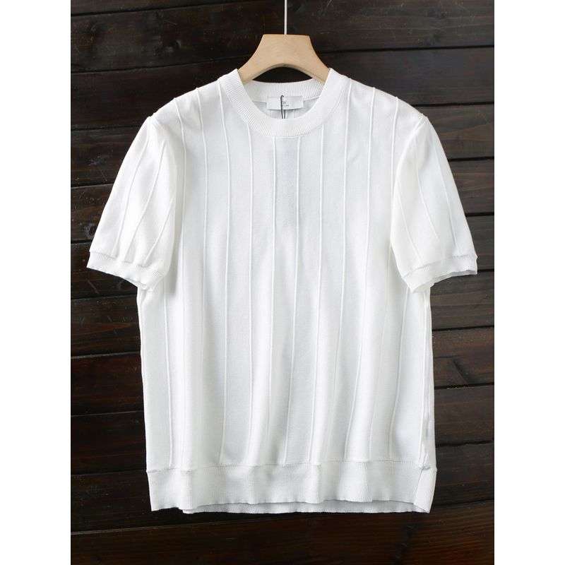 Cabinet Goods Are Not Expensive Offline 389+240G Heavy Men's Summer Thin Cool Feeling Skin-friendly Knitted Short sleeve T-shirt Base
