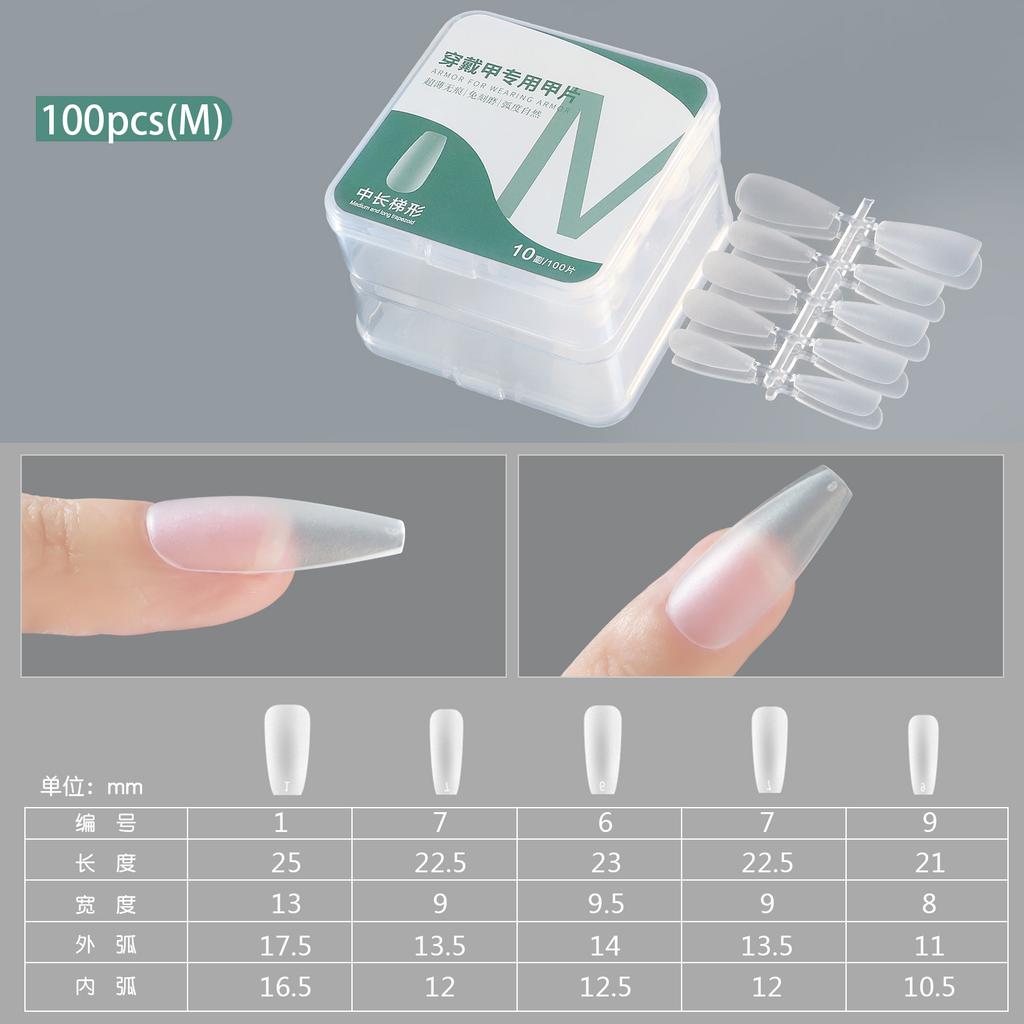 1Box/100pcs Matte Fake Nails NO Polishing Press On False Nails Medium Short Design High Matt Soft Gel Nail Tips for Extension