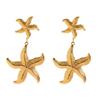 Simple Starfish Ear Studs Exaggerated Starfish Dangle Earring for Summers Holiday