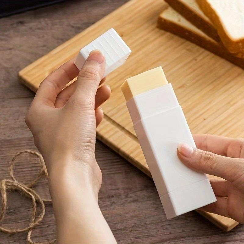 White Butter Spreader Stick 1pc, Vertical Butter Knife Storage Container for Bread Pastry, Small Space Saving