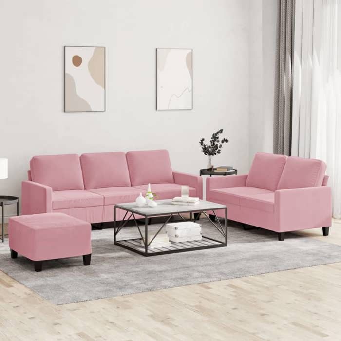 VidaXL Sofa Set with Cushions 3 Pcs, Sofas with Armrests, Furniture Set with Footrest Living Room, 3201529