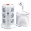 EU 12-bit Surge Protection Extension Lead 4000W 16A with 1.8M Extension Cable 2 USB A and 2 USB C Ports PD20W Top Merge Switch