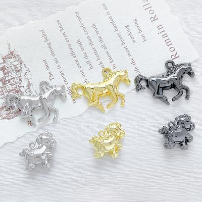 2Pcs/Lot Zinc Alloy Painted Double-Sided Horse Pendant Charms Diy Necklace Bracelet Earrings Accessories