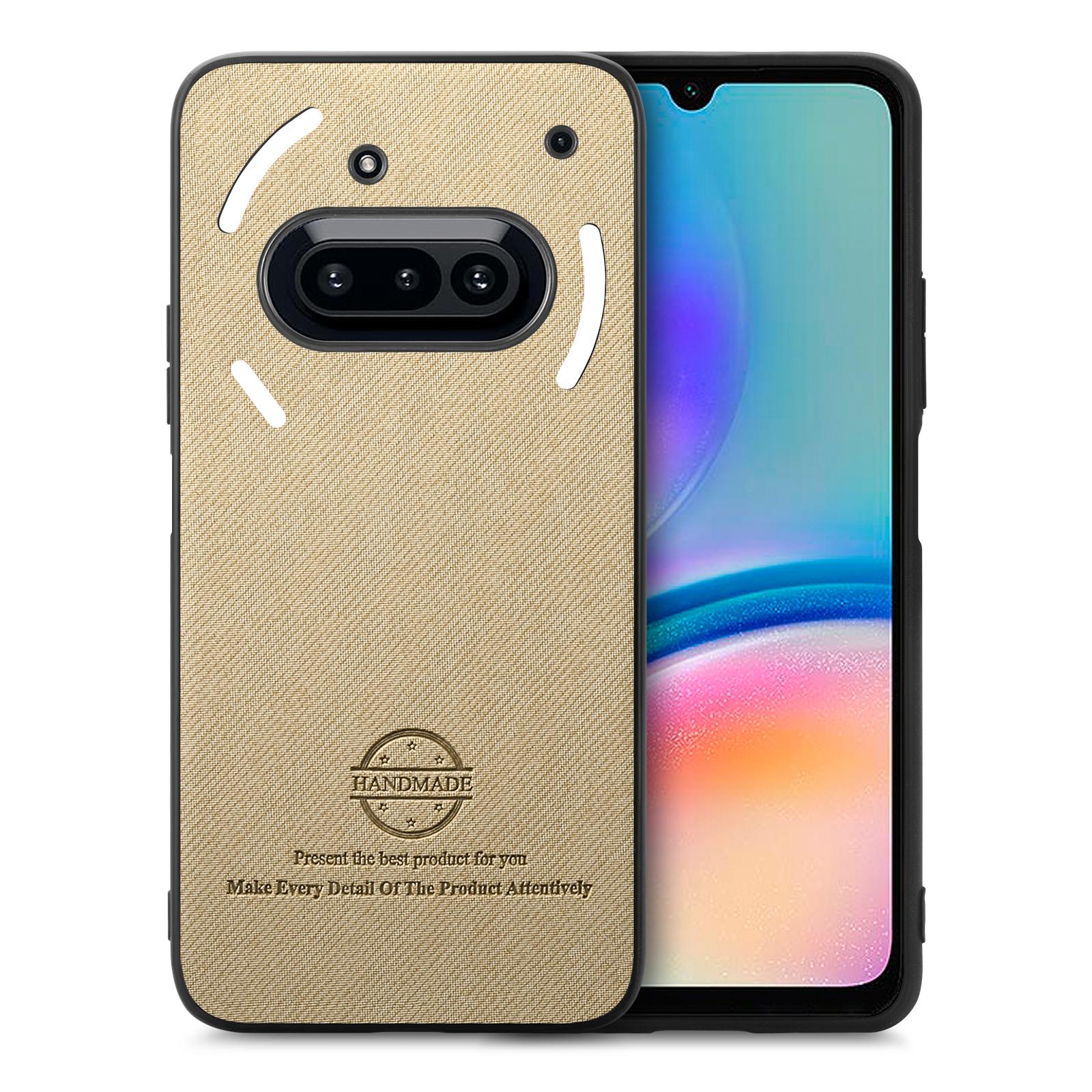 

Ни за что Телефон (3a) Кожаная задняя крышка для телефона с тканевой текстурой Khaki