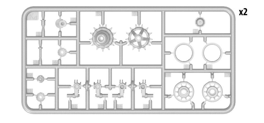 Miniart Wheel Plastic Model MA37060 1/35 T-62 Set, Parts,