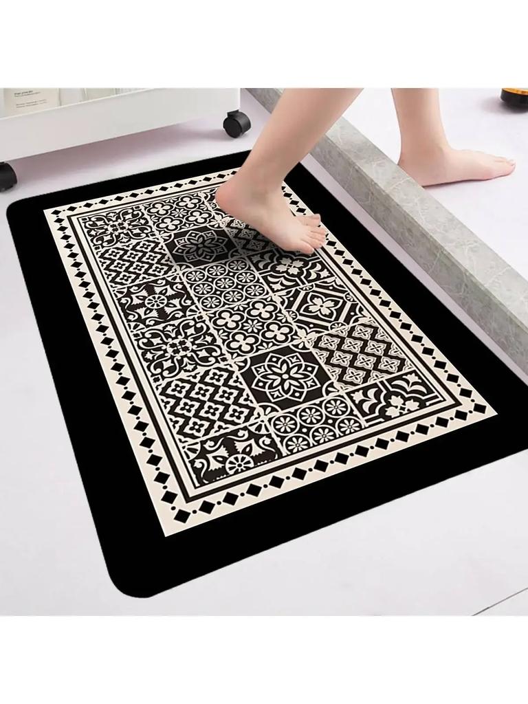 Diatomite Floor Mat  Absorbent Rubber Non-Slip Foot Mat Light Bathroom Doorway Dirt-Resistant Quick-Drying Entry Door