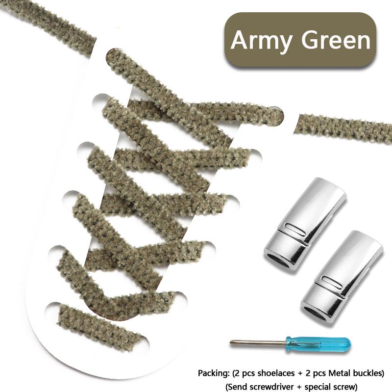 New Plush Elastic Laces Sneakers Magnetic Lock Shoelaces Without ties Kids Adult Flats No Tie Shoe laces for Shoes Accessories