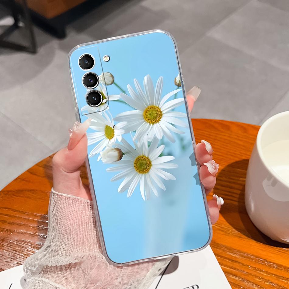 For Samsung S21 FE Plus Ultra Phone Case Ink Painting Soft TPU Clear Silicone Anti Drop Back Cover For Galaxy S 21 Funda Bumper
