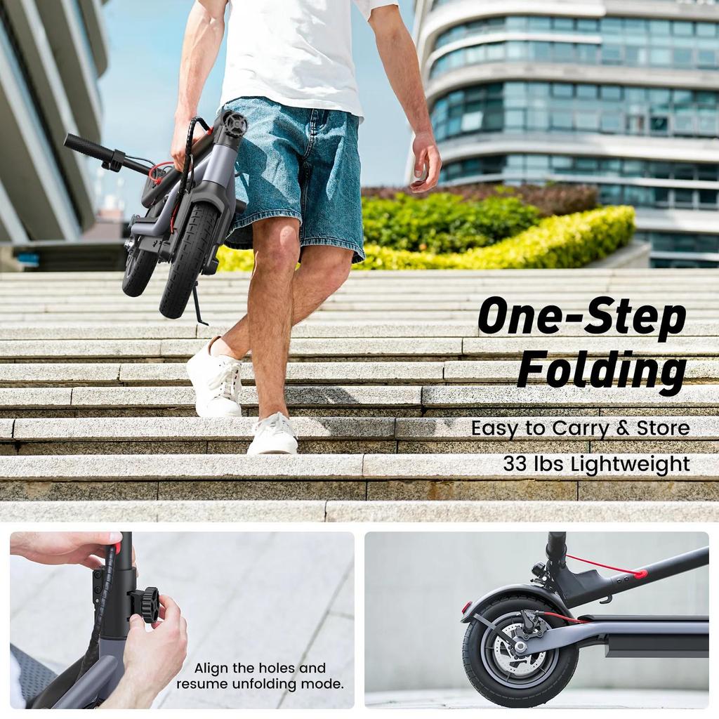 iScooter W6 Foldable Electric Scooter - 500W Motor, 30km Range, 10" Tires & Voltix App for Urban Commuting