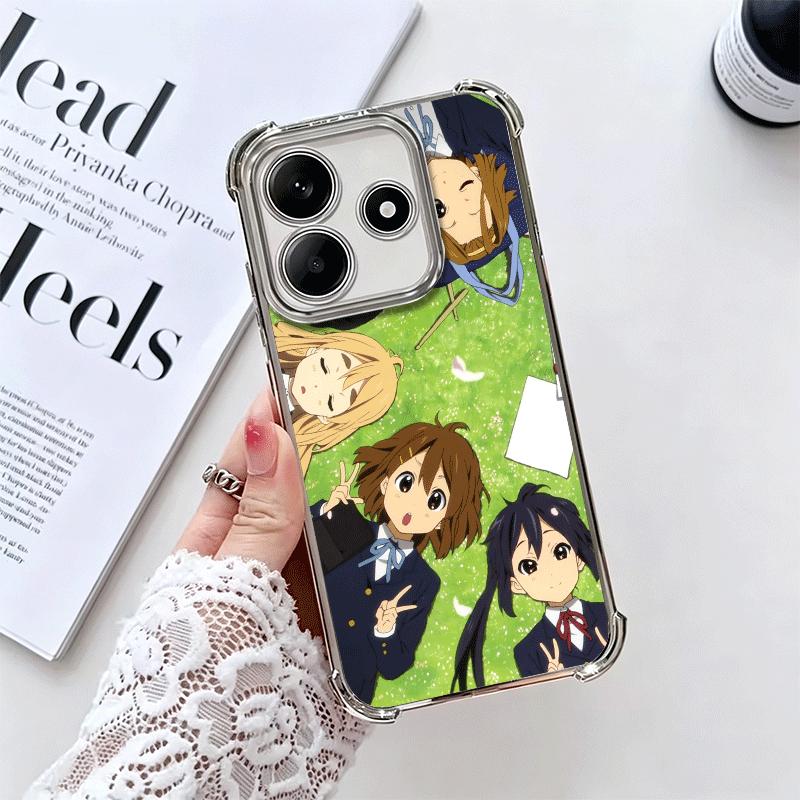 K on! Hirasawa Yui Anime Soft Phone Case For Xiaomi Redmi Note 14 15 Pro Plus 13 12 11S 11T 5G 10 9S 9 Plating Anti-Fall Fundas