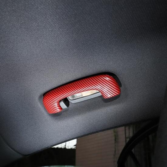 2X Red Carbon Roof Grab Bar Handle Trim Cover for Jeep Grand Cherokee 2011-